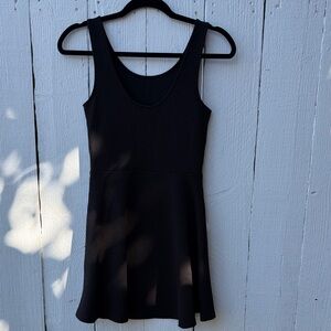 Divided Black Scoop Neck Sleeveless Skater Dress